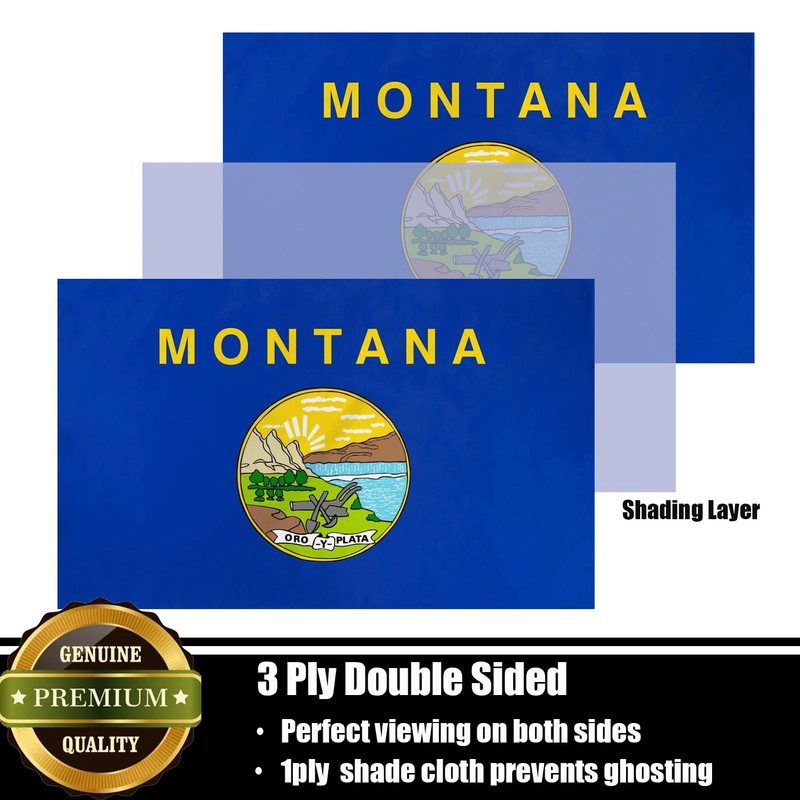 Nuibers Montana Flag 3x5 FT Sturdy for Outside, Heavy Duty