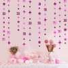 Hot Pink 30 Sign Polka Dot Star Streamer Garland Metallic