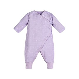 Under the Nile Organic Cotton Muslin Side Snap Kimono - Lavender Stars - 3-6 Months
