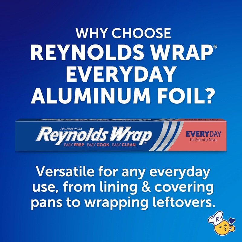 Reynolds Wrap Everyday Strength Aluminum Foil Roll, Freezer Safe and