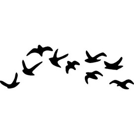 'Flying Birds' Rubber Stamp - Unmounted Design for Crafting & Scrapbooking, A7 (RS00011143)