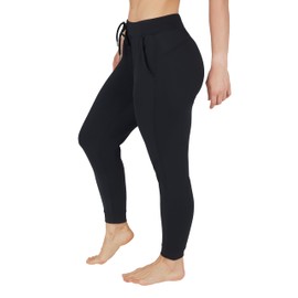 90 Degree By Reflex Womens High Waisted Jogger Lightweight Athletic Lounge Workout Pants with Pocket and Drawstring - Black - Small