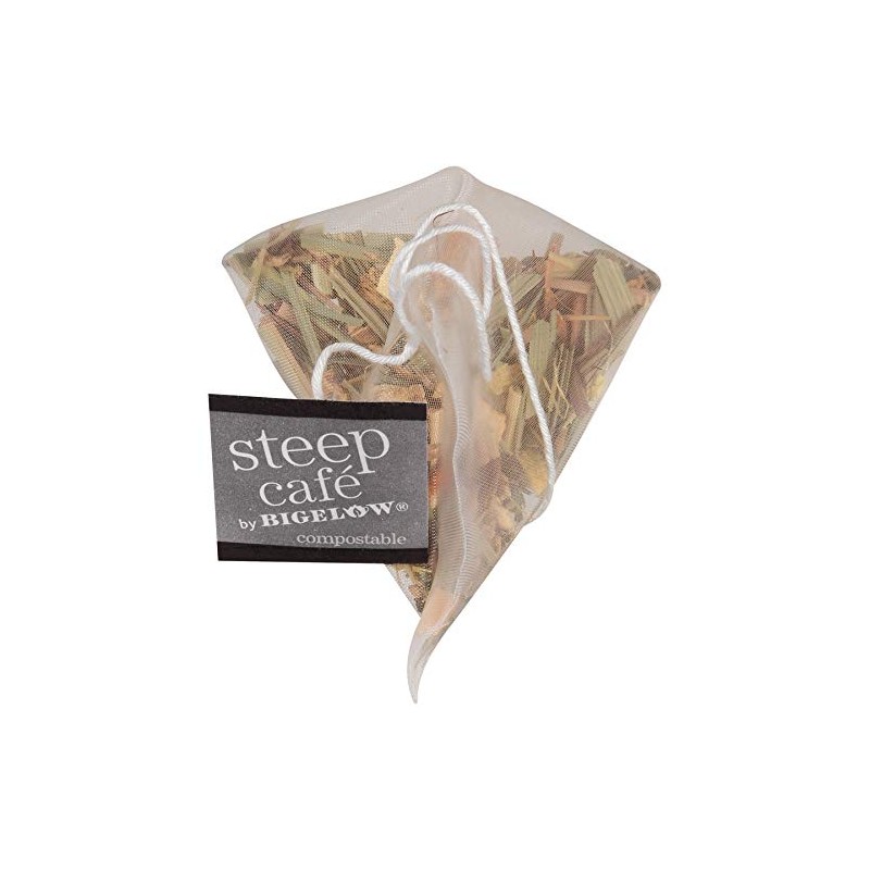 Bigelow Steep Cafe Organic Herbal Tea, Lemon Ginger, 50 Bags/carton