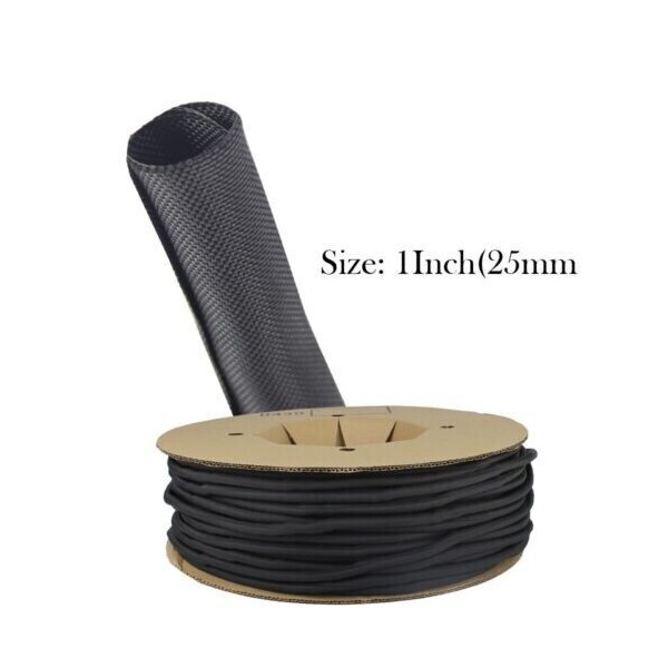 ProHarness 25mm 1" 10ft Braided Cable Sleeve Split Wire Loom