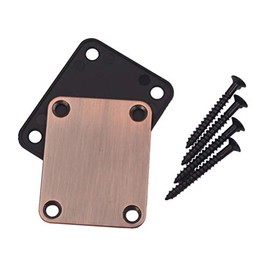 Milisten 2pcs Electric Guitar Neck Plates with 4pcs Screws for Strat Tele Guitar Jazz Bass Replacement Parts Accessories (Bronze)