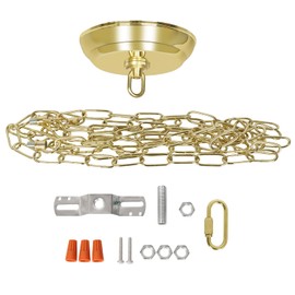 Eumyviv 10 Feet Heavy Duty Gold Chain with 5" Light Canopy Kit for Chandelier, Swag Light Kit Light Fixture Mounting Bracket for Hanging Light,L0019