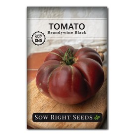 Sow Right Seeds - Brandywine Black Tomato Seeds for Planting - Slicer Beefsteak with Dark Purple Color - Non-GMO Heirloom Tomato Seeds - Instructions to Plant a Vegetable Garden - Indeterminate (1)
