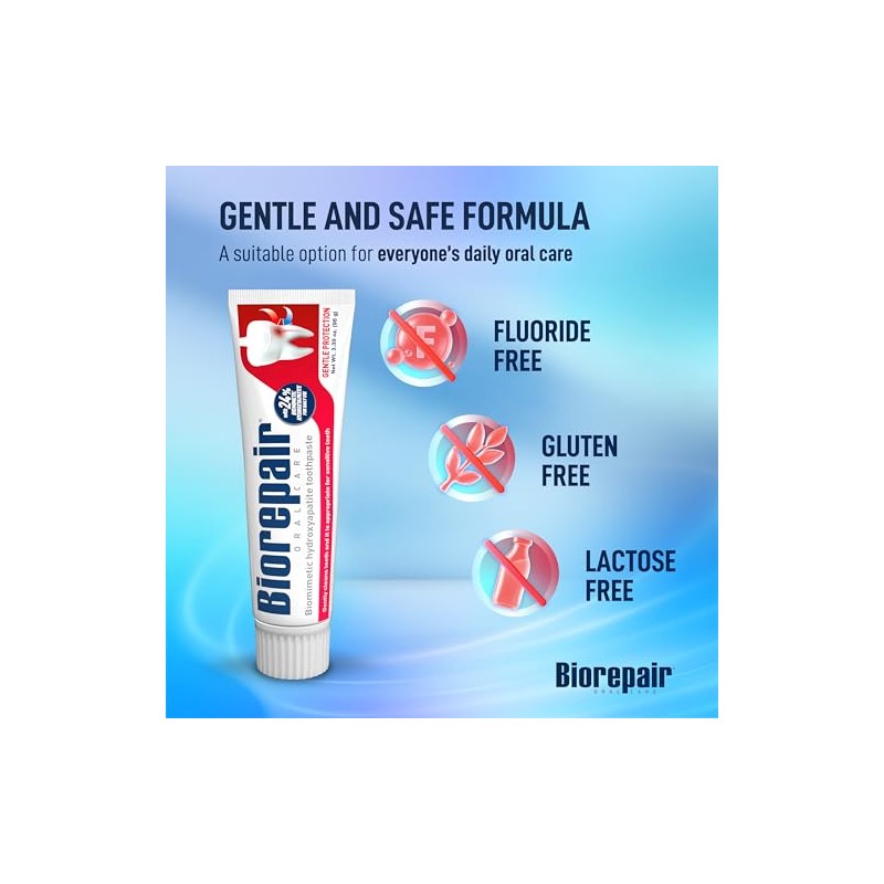 BIOREPAIR Gentle Protection- 24% Hydroxyapatite Toothpaste for Sensitive Teeth, Daily