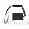 Victoria's Secret Pink Lanyard Bifold Wallet Mesh Pure Black NWT