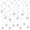 Sdfvsdg Silver Star Hanging Swirl Decorations Ceiling Swirl Foil Decoration