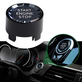 Lanyun Crystal Style Engine Start Stop Switch Ignition Button fit F or G Chassis Code F30 F10 F20 F22 F32 F15 F48 G30 G02 Accessories with Off Button (Black)