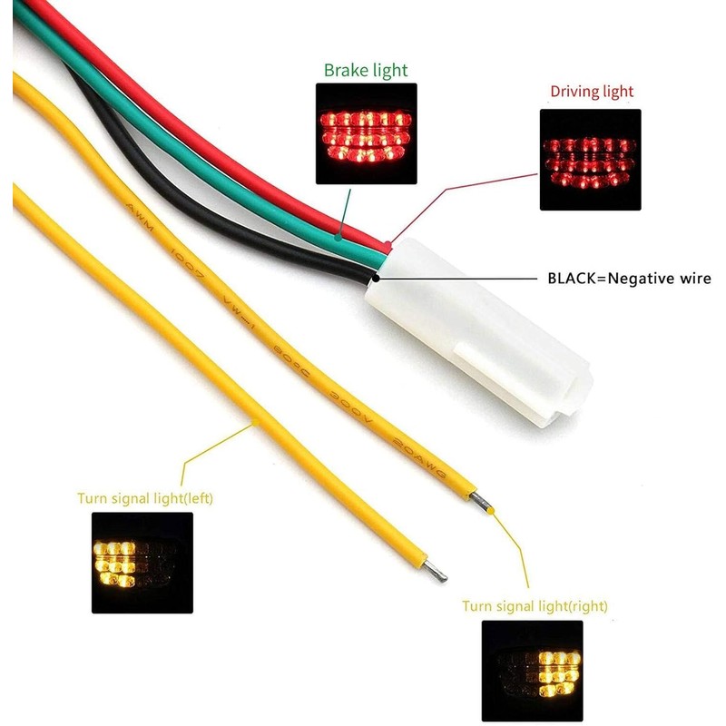 MZS Motorcycle Tail Light LED Integrated Turn Signal Blinker Smoke
