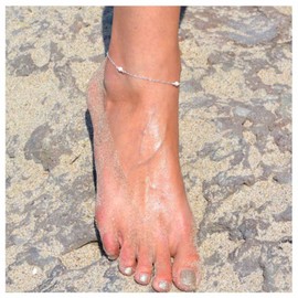 Andelaisi Boho Satellite Ankle Bracelet Silver Bead Ball Anklet Bracelet Vintage Bead Chain Anklet Minimalist Beaded Anklet Foot Chain Jewelry for Women