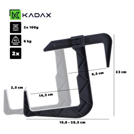 KADAX Flower Box Holder No Drilling Required, Balcony Box Holder Set, Adjustable Hooks and Holders for Flower Box, Flower Box Holder for Balcony and Windowsill (Pack of 2, Graphite)