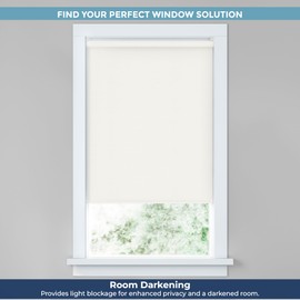 LEVOLOR Basics Cordless Fabric Roller Shade, Easy to Install Blackout Shades for Windows, Neutral White, Fits up to 22” Width and 72” Length, Home Solution for Any Space or Room Decor