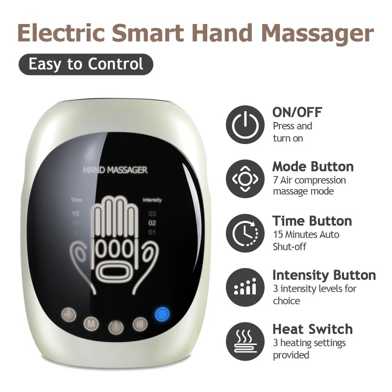 OSITO Cordless Hand Massager with Heat Air Compression for Numb
