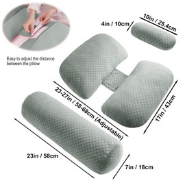 Pregnancy Pillows for Sleeping, Soft Maternity Body Pillow for Side Sleeper, Support for Back, Legs, Belly, Adjustable Travel Pregnant Women Pillow (Grey)