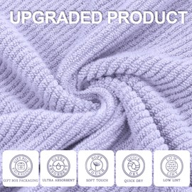 VOOVA & MOVAS Purple Bath Towels Set of 4, Large 30" x 56" - 100% Cotton | Quick Dry | Light Weight | Thick | Soft | Absorbent, Quick Dry Towels for Showering, Luxury Towel Gift Set, Lilac