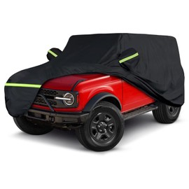 QUNSUNUS 6 Layer SUV Car Cover for Bronco 2 Door Car Cover Waterproof All Weather 210T Windproof Fit for Bronco 2021 2022