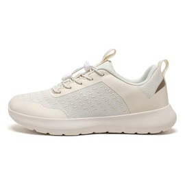 HOBIBEAR - Tenis descalzos unisex con puntera ancha para correr y correr para mujeres y hombres, Beige y blanco., 10 Wide Women/9 Wide Men