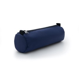 Oxford Pencil Case Round Colours 1 Compartment Capacity 22 x 7 x 7 cm Polyester Zip Blue, blue, This round Oxford pencil case is made of polyester.