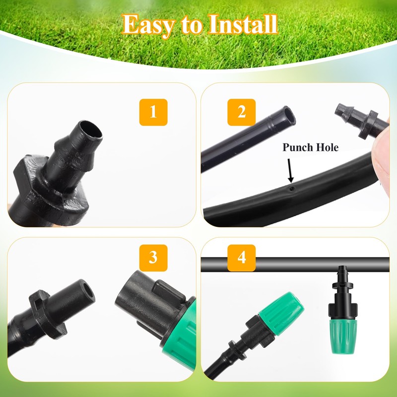 50Pcs Micro Misting Spray Emitters, Adjustable Flow Atomizing Irrigation Dripper,