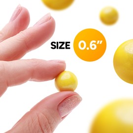 Shimmer Gumballs - Bubble Gum for Kids Yellow Candy - 3 PACKS Pearl Lemon Gumballs 3.5 oz Chewing Gum - Nostalgic Valentines Candy for Party Favors Easter Basket & Sweet Treats, 16mm (0.62 inch)