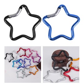 1 Pc Silver Carabiner Clip Star Shaped Climbing Buckle Aluminum Alloy Heavy Duty Keyring Hook for Camping Fishing Hiking Traveling Spring Loaded Carabiner Accessory and Keychain Carabiners