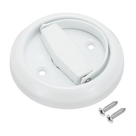 PATIKIL Recessed Sliding Door Pulls Handles 304 Stainless Steel Round Hidden Closet Finger Flush Knob with Screws for Door Drawer Wardrobe, White