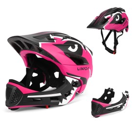 LIXADA Casco de Bicicleta para niños, Ajustable y Desmontable para Casco de Ciclismo para niños de 3 a 15 años, monopatín, Scooter, patineta, Equipo de protección (20.5-22 Pulgadas)