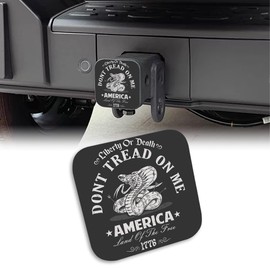 UUCBTAH Dont Tread On Me Tow Hitch Cove American Independence Day 1776 Trailer Hitch Cover Universal 2" Square Hitch Cover Plug Cap,Heavy Duty Trailer Hitch Tube Rubber Covers for Trucks SUV