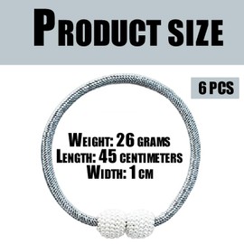 6 Pcs Curtain Tie Backs, Magnetic Curtain Tiebacks, Convenient Drape Tie Backs for Curtains Decorative Holdbacks Holder Curtain Tiebacks for Window Draperies for Drapes Modern Curtain Clips