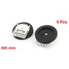 5Pcs B503 50K Ohm 5-Pin Dual Dial Wheel Duplex Potentiometer