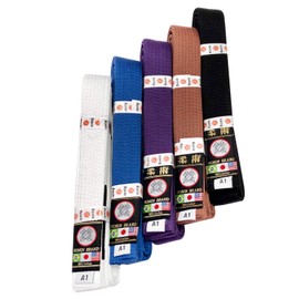 Ronin Brand BJJ Cinturón para entrenamiento de artes marciales de Jiu Jitsu brasileño (morado, A1)