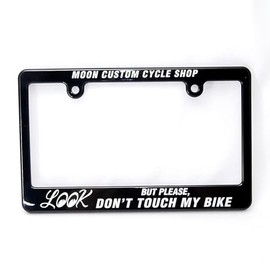 MOONEYES LOOK_NF-MG130MLO-MON License Plate Frame for Motorcycles Black