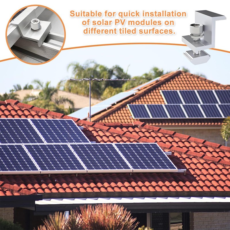 Pack of 10 Solar Panel Brackets, Solar End Clamp 30