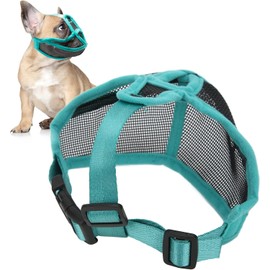 Zerodis Bozal de Perro de Hocico Corto, Bozal de Bulldog de Malla Transpirable Ajustable, Bozal de Perro Que Puede Sacar la Lengua Y Beber Agua Máscara Antimordida Y de Entrenamiento para Perros