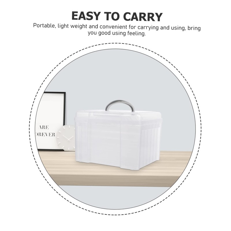 MERRYHAPY Sturdy Photo Storage Box Easy to Organize Portable Plastic
