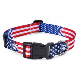 HQYDDMI American Flag Dog Collar - Patriotic 5th of July Dog Collar - Themed Dog Collars for Independence Day - for Small Medium Large Dogs,S