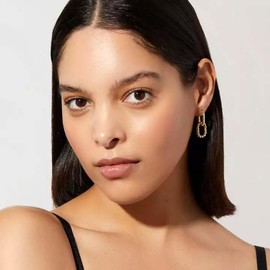 Gold Chain Link Earrings for Women Trendy Paperclip Earrings for Girls Gold Drop Earrings Sliver Rectangle Earrings Formal Earrings Jewelry Gifts