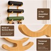 3-Tier Bamboo Yoga Mat Holder Wall Mount, Yoga Mat Storage