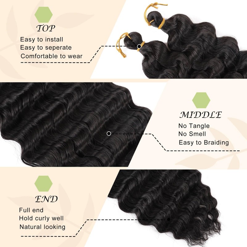 Boho Hair For Braiding Deep Wave Curly Braiding Hair for