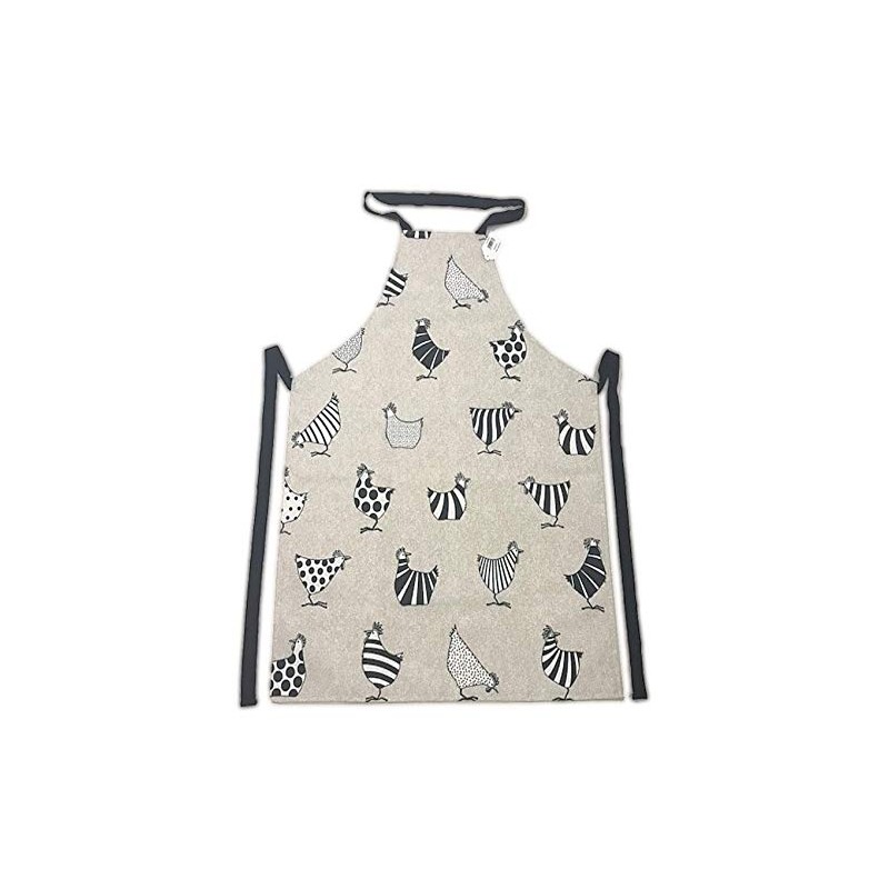 SeaQuin Chickens Pattern Bib Apron Coated Wipe Clean Polycotton Kitchen