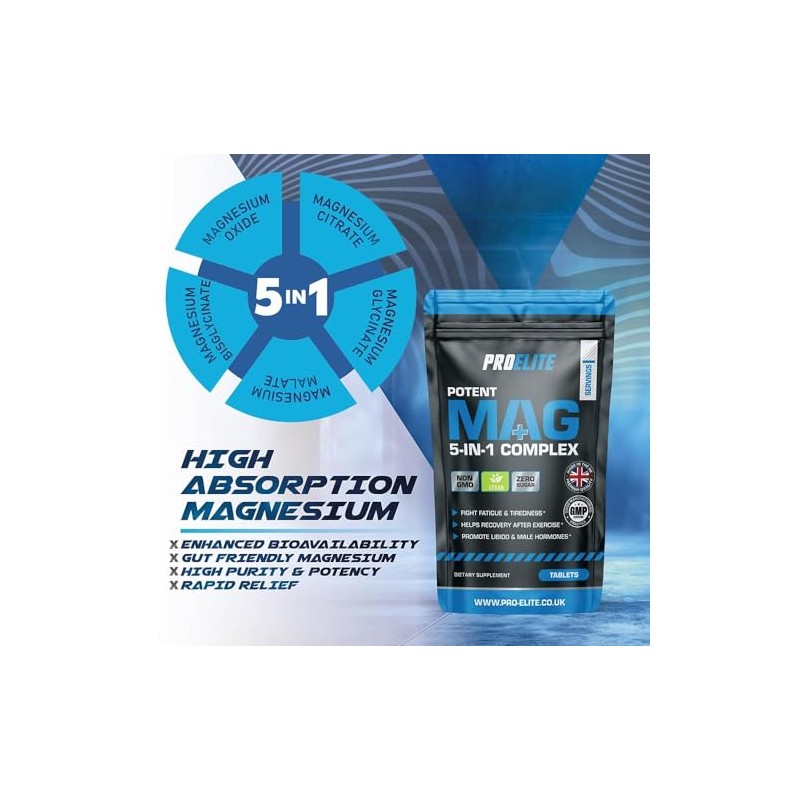 Magnesium Glycinate 5-in-1 Complex 1286mg - 400mg Elemental Per Serving