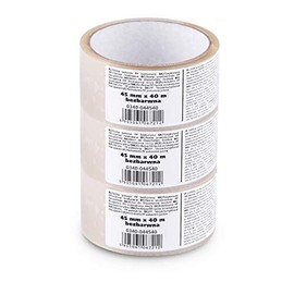 Scley 3 Stück Paketband, Klebeband Breite 45mm, Länge 40m, Packband PP, Transparent Paketklebeband, Verpackungsband für Umzug, Renovierung, Sanierung, A0340-040340