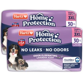 Hartz Home Protection Lavender Scented USA Made Dog Pads, 3XL 60 Count, Super Absorbent & Won't Leak, Odor Eliminating