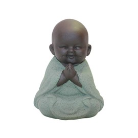 Kingzhuo Ceramic Cute Buddha Statue Monk Figurine Creative Baby Crafts Dolls Ornaments Gift Classic Delicate Ceramic Arts and Crafts Tea Accessories Small Adorable Gift Best Wishes Present