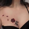 Nirbffo Temporary Tattoo Rose Red Flower for Women Body Arm