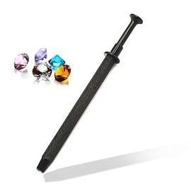 AAProTools Gemstone Diamond Pick-Up Tool Black Coated 4 Prongs Claws Professional Gem Catcher Holder Stainless Steel Tweezers