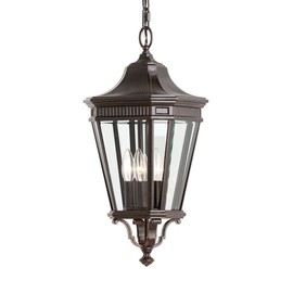 Feiss OL5411GBZ Cotswold Lane Outdoor Lighting Pendant Lantern, Bronze, 3-Light (10"W x 22"H) 180watts